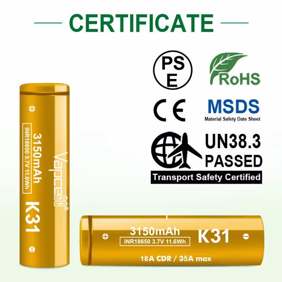 More than 500 Times Cycle Life KC CE certificate Rechargeable 3.7V 1800mAh Lithium Ion 18650 Cylindrical Capacity Battery Cell