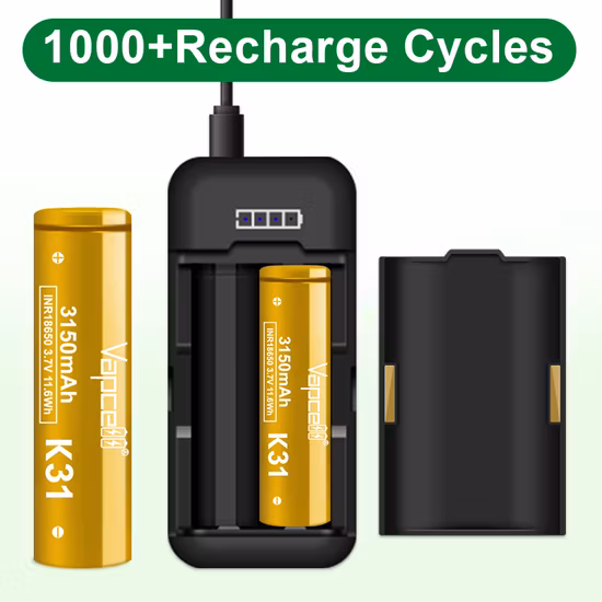 500 倍以上の寿命 KC CE 認定充電式 3.7V 1800mAh 容量円筒形 18650 リチウムイオン電池